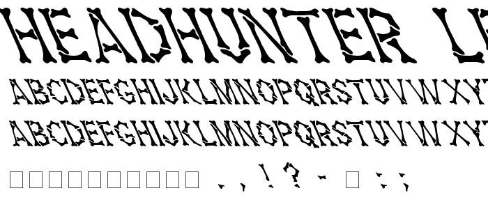 Headhunter Leftified For Death Medium font